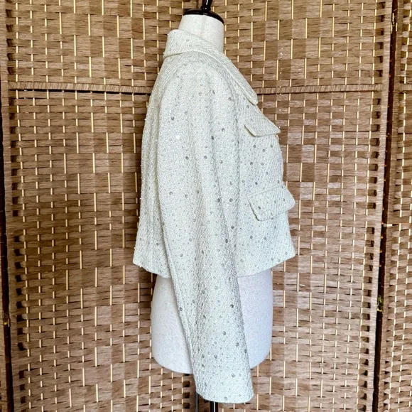 NWT butter yellow Antonio Melani Rita tweed jacket 14 - Picture 6 of 13